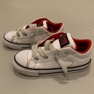 White Converse - no tie feature - sz 9